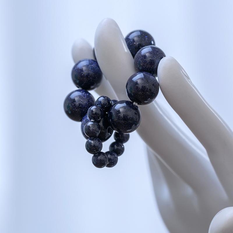 指念珠 指輪 アクセサリー 青い 砂岩 ソフト ブレスレット 指先 文化 ロザリオ レディース メンズ 携帯電話 チェーン