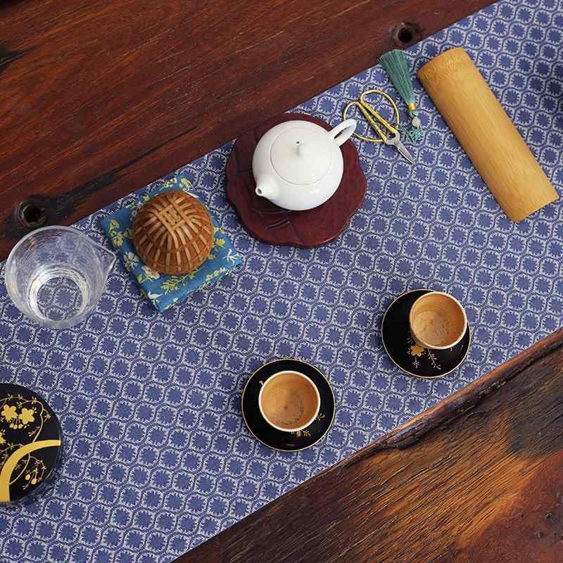 両面 ジャカード ティーマット フラッグ ポット コースター テーブル クロス テーブルセンター リビン..