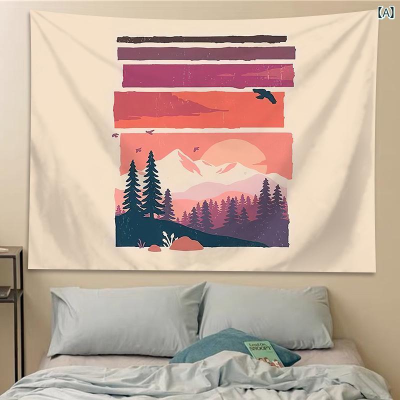 タペストリー 壁 装飾 美しい 背景 壁紙 布 モチーフ 柄 芸術 写真撮影 吊り布 おしゃれ インテリア レイアウト 北欧