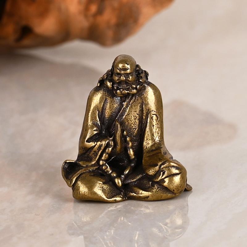 真鍮 置物 車内 ディスクトップ アンティーク 銅 真鍮 モンク 仏像 ブロンズ 彫刻 銅像 装飾品 レトロ ..