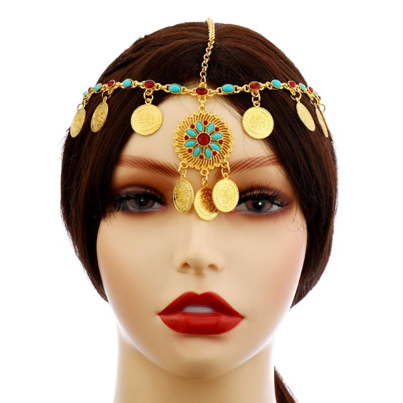 ヘッド ドレス 額 装飾 タッセル 金属 額 チェーン 頭飾り 西洋 王女 エスニック レトロ 衣装 漢服 眉..