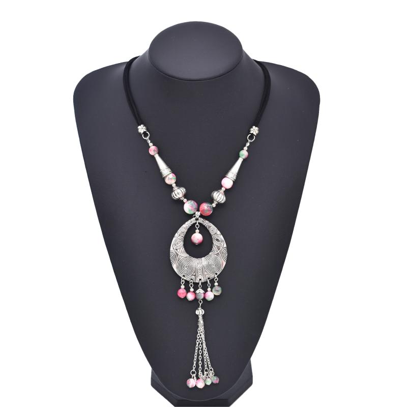 ネックレス エスニック 個性 ロング 合金 パール 手装飾 ペンダント レトロ アクセサリー セーター チェーン タッセル