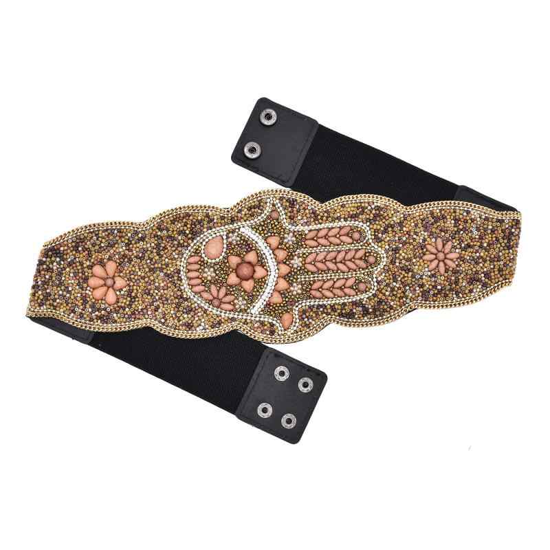 ウエスト バンド アメリカ パーム ベルト ターコイズ ライス ビーズ ロング スカート ウエスト モンゴル ジュエリー ストレッチ バンド クロスボーダー