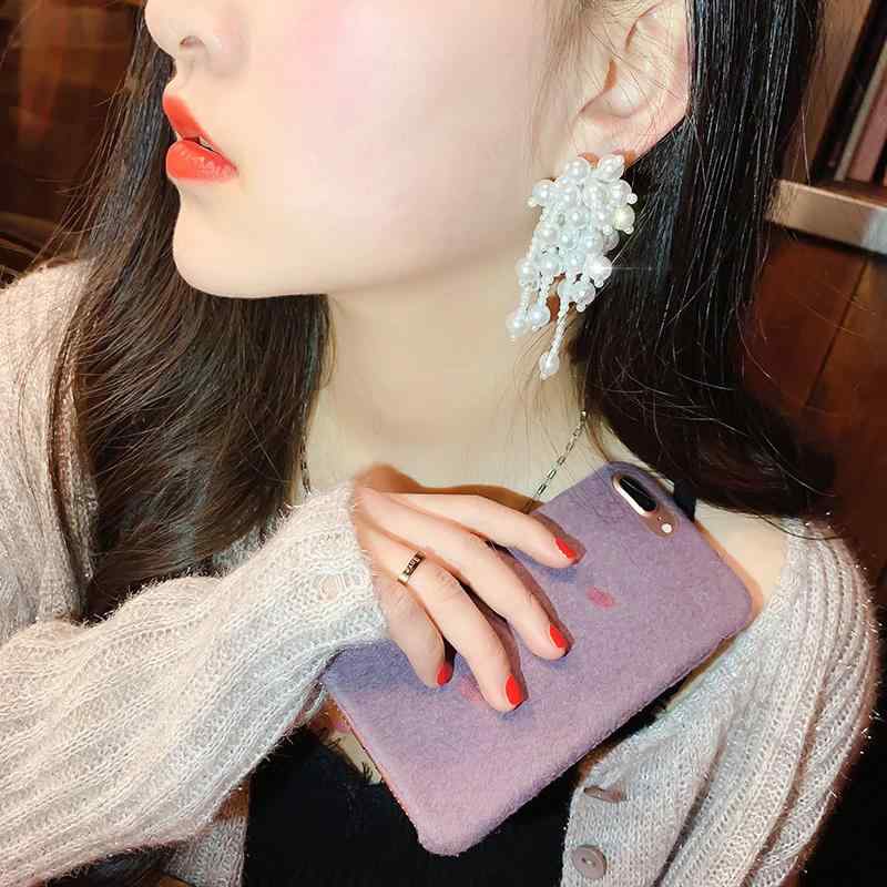 ピアス ファッション パール タッセル フラワー イヤリング 韓国 スタッド アクセサリー ファッション