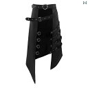アメリカン ダーク ロック パンク 腰巻 ローカル メンズ ゴシック アシンメトリー スカート ファッション 大きめサイズ