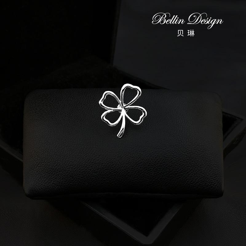 ブローチ 幸運 四つ葉 クローバー小さめ バッジ かわいい ピン バックル ピン 固定 カラー ピン アクセサリー