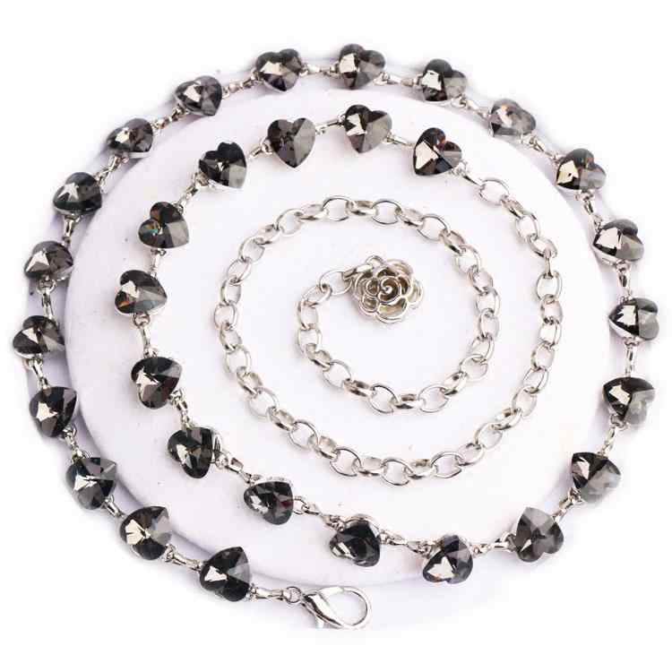 ベルト レディース おしゃれ Love Crystal ウエスト チェーン ファッション 薄手 装飾 ドレス エクストラ ロング MM チェーン ラインストーンベルト アクセサリー