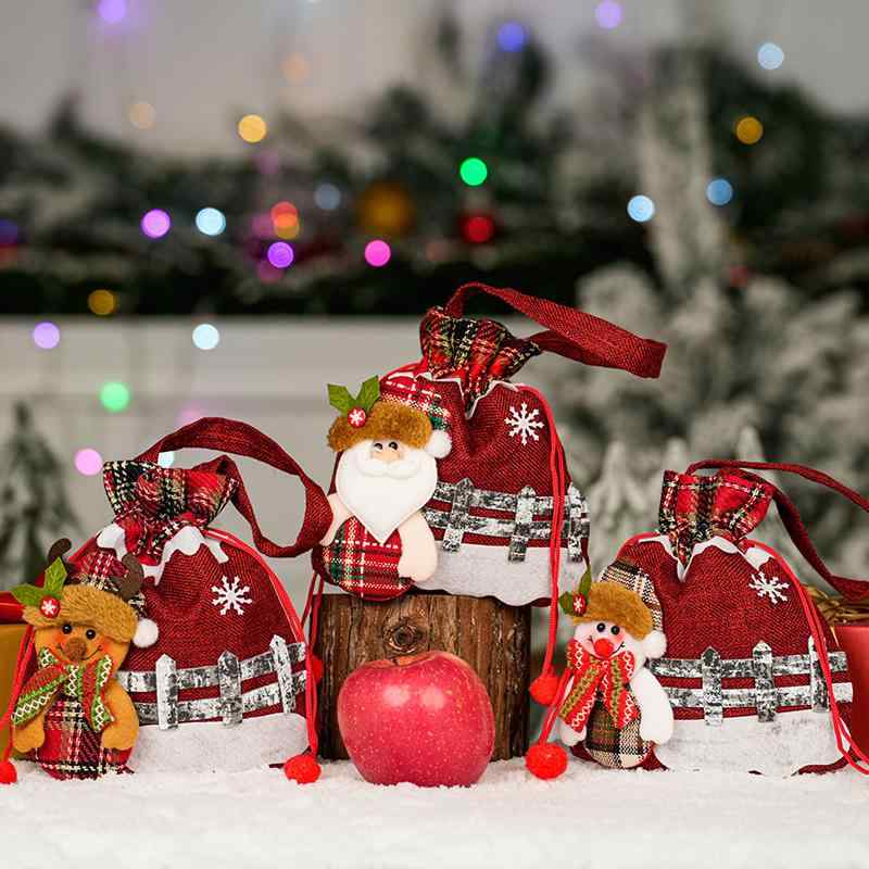 ギフトバッグ デコレーション クリスマス アップルバッグ 幼稚園 キャンディ 包装 クリスマスイブ ギフト トートバッグ サンタクロース トナカイ