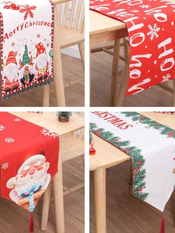クリスマス 装飾 テーブル フラグ テーブルクロス ベッドフラグ コーヒーテーブル デコレーション サンタクロース 赤 ツリー クロス カバー