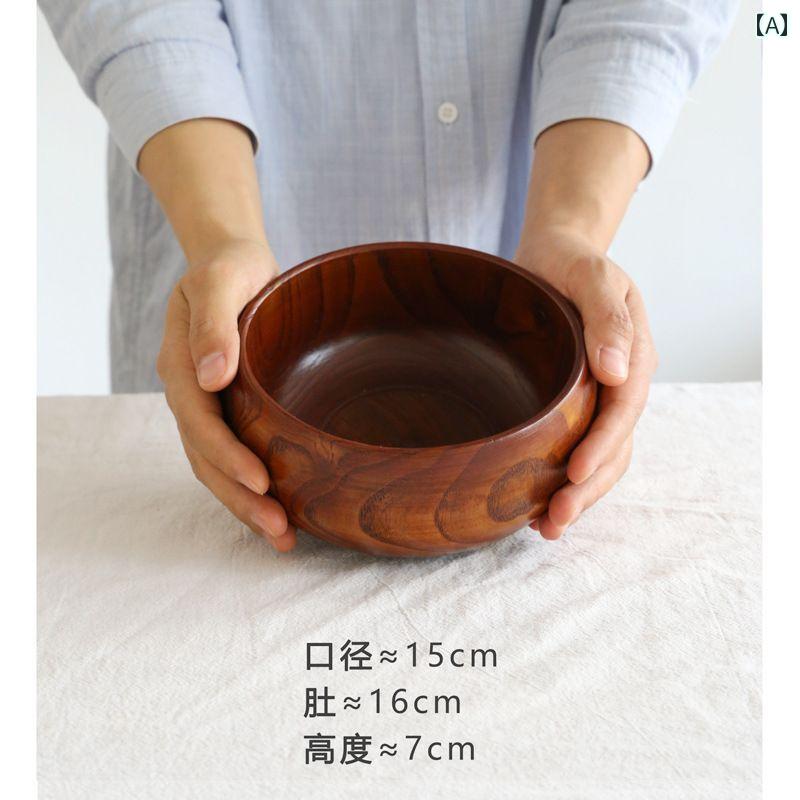 無垢材 ボウル 木 麺 ボウル 丼 フルーツ プレート サラダボール 菓子盆 韓国 木材 レトロ シンプル ナチュラル 北欧 無地 丸 カップ secure-depo-10417172 セキュアデポ サンプル画像2