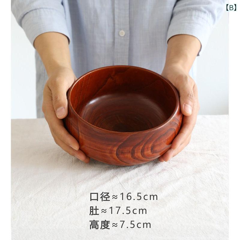 無垢材 ボウル 木 麺 ボウル 丼 フルーツ プレート サラダボール 菓子盆 韓国 木材 レトロ シンプル ナチュラル 北欧 無地 丸 カップ secure-depo-10417172 セキュアデポ サンプル画像3