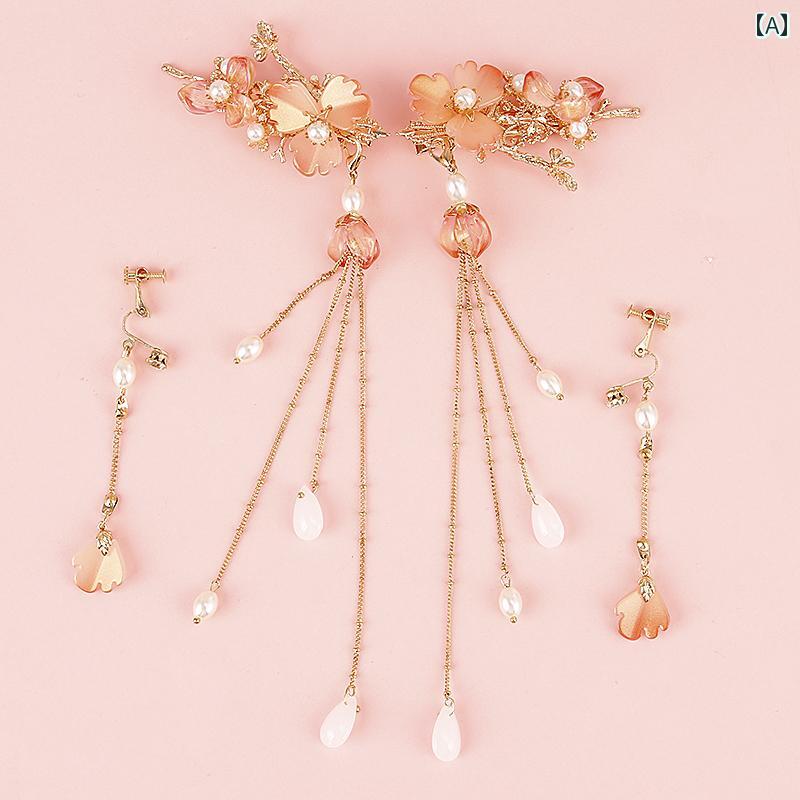 ヘア アクセサリー フリンジ フェアリー チャイナ ジュエリー ヘアクリップ プリンセス レトロ 女の子 ..