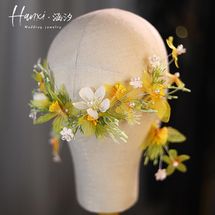 ヘア アクセサリー 髪飾り ジュエリー ブライダル ヘッド カチューシャ 結婚式 レディース フラワー 雑..