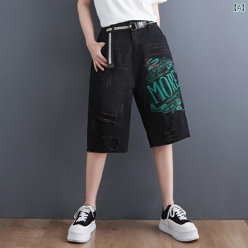 Short Pants - ショートパンツ 短パン デニム ウエストゴム シンプル カジュアル ゆったり 通学 ドライブ アウトドア 快適コーデ 着回し自在 レディース ファッション