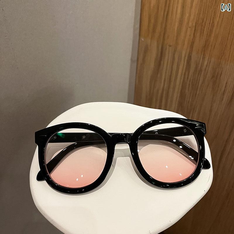 サングラス ライト カラー メガネ レディース サンセット カラー ブラック フレーム プレーン スター グラデーション ピンク(4)