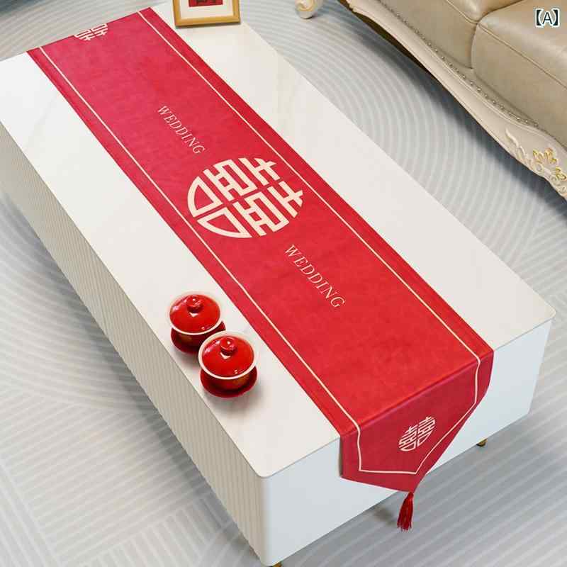 テーブルランナー テーブルクロス 結婚式 お祝い テーブル 赤 ロング 多 中国 コーヒーテーブル キャビネット 中国風