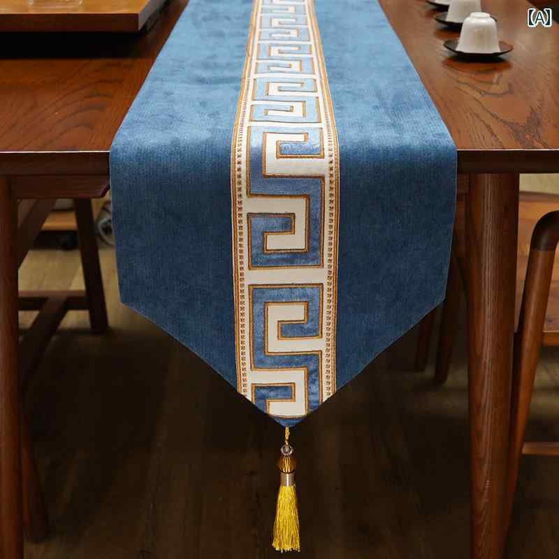 テーブルランナー テーブルクロス 中国風 ティーテーブル ストリップ シンプル モダン ダイニングテーブル コーヒーテーブル