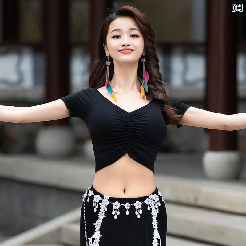 セキュアデポのダンスウェア Tシャツ チビT トップス フィットネス スポーツウェア ヨガ ジム セクシー オリエンタル ガーリー スポーツファッション レディース｜アングル3