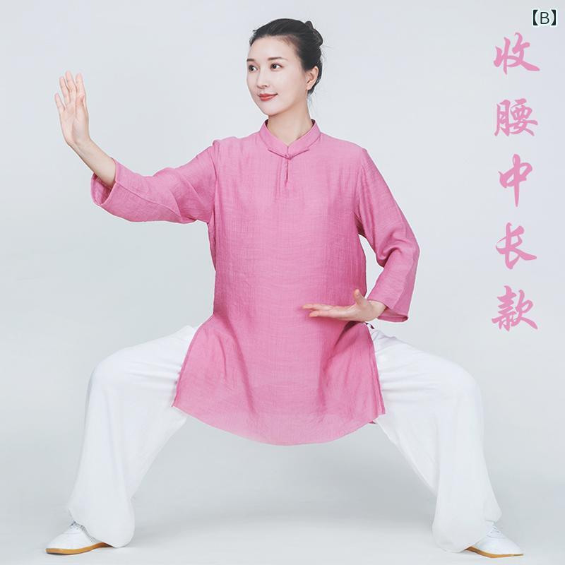 セキュアデポのカンフー服 太極拳ウェア 武術着 体操 スポーツ トレーニングウェア 中国 太極拳 練習 競技 パフォーマンス エレガント レディース｜アングル2