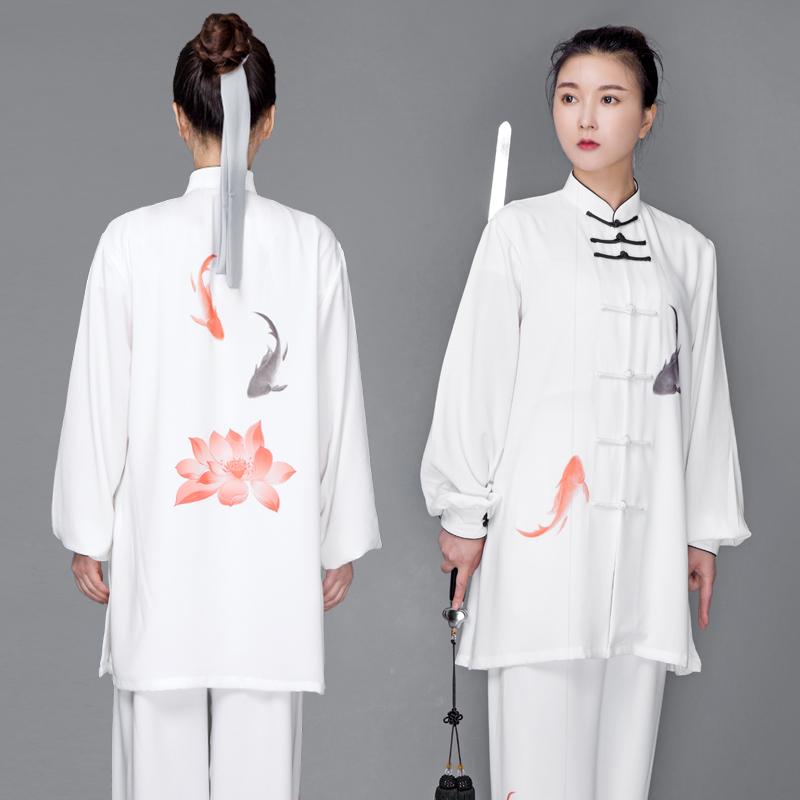 カンフー服 太極拳ウェア 武術着 体操 スポーツ トレーニングウェア 中国 太極拳 練習 競技 パフォーマンス エレガント レディース