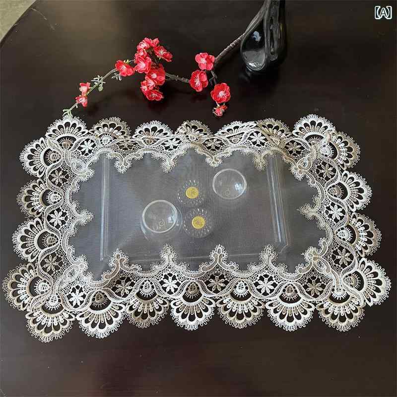 ヨーロッパ レース カバー 布 ティートレイ ティーセット ダストカバー ベッド サイドテーブル 電子レ..