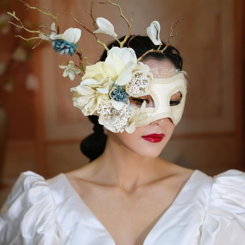 Full Mask - レトロ プリンセス 仮装 パーティー ハロウィン 親友 マスク ブライダルレース 仮面舞踏会 マスカレードマスク ハロウィン ハロウィーン 仮装 変装