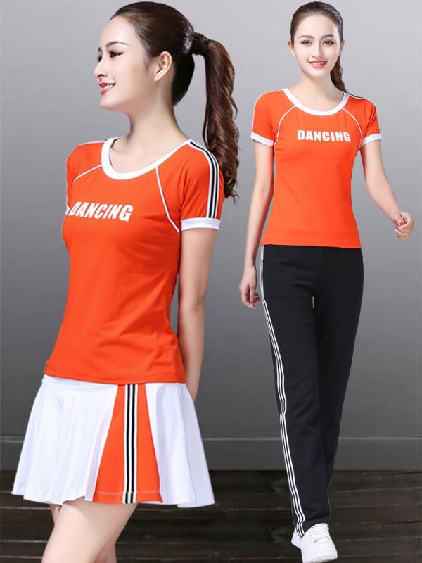 ダンス ウェア レディース スポーツ ダンス服 パフォーマンス カジュアル レジャー 半袖 スカート パンツ 上下セット エアロビクス フィットネス ヒップホップ