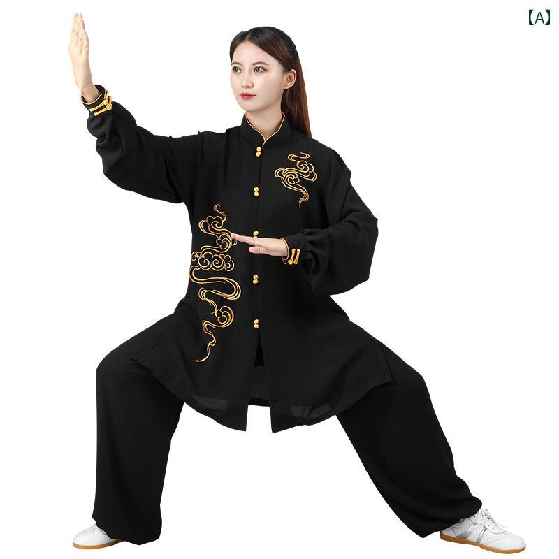 太極拳 ウェア 体操 武術着 カンフーウェア スポーツウェア 中国 太極拳 練習 競技 パフォーマンス エレガント メンズ レディース 2