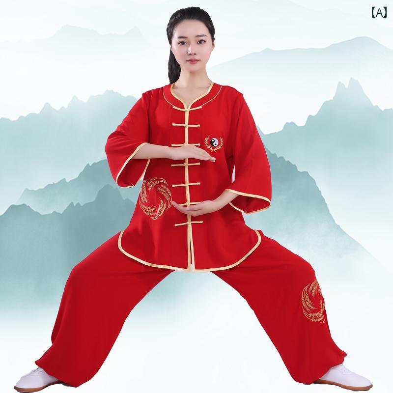 カンフー服 太極拳ウェア 武術着 体操 スポーツ トレーニングウェア 中国 太極拳 ...