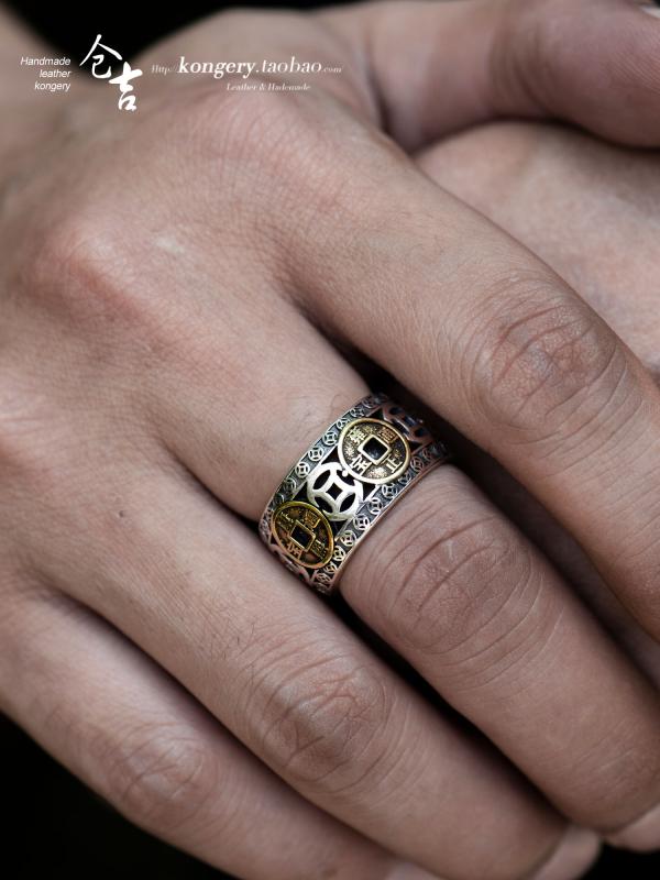 指輪 リング かっこいい 中国風 スターシルバー 倉吉 シルバー 真鍮 レトロ カジュアル ギフト プレゼント ジュエリー