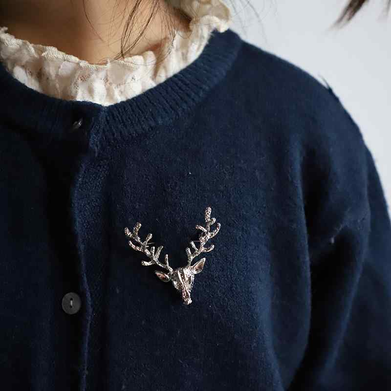 ブローチ おしゃれ 大人 かわいい 胸飾り 魔女 秘密 レトロ ゴールド シルバー 2 トナカイ メンズ レデ..