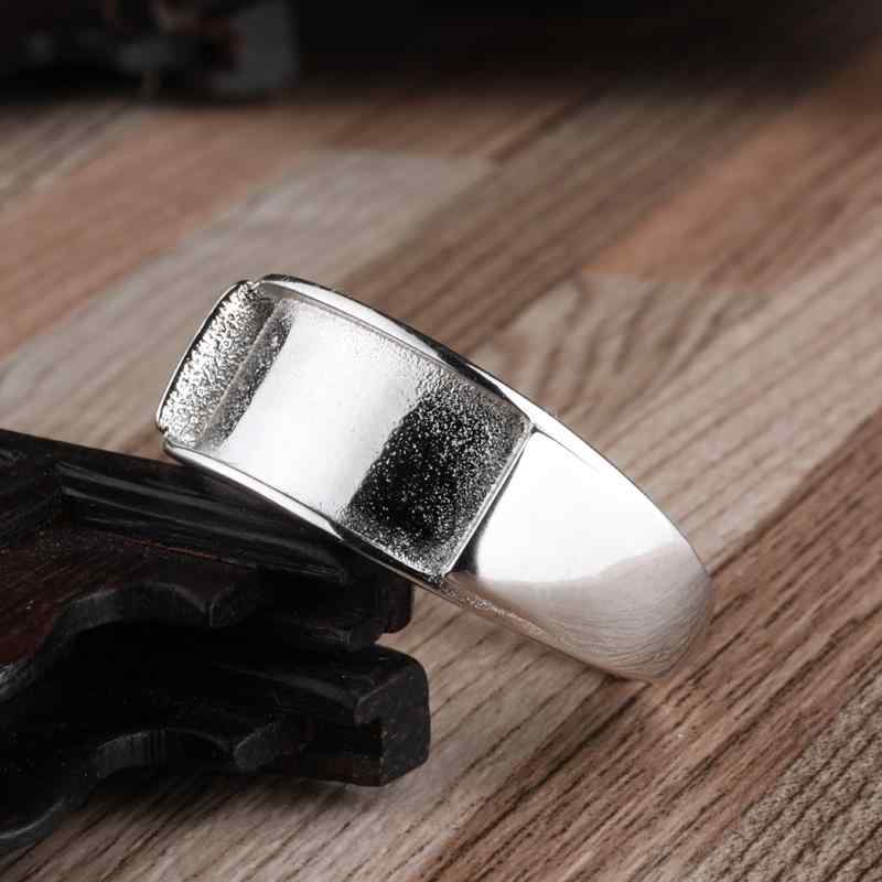 指輪 空枠 S925 スターリング シルバー 光沢 リング 空の ブラケット リング ブラケット 7 * 16 シルバ..