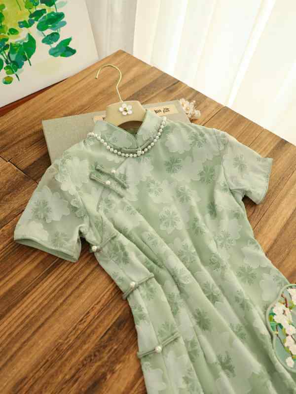 中華風 ワンピース チャイナドレス パーティドレス カクテルドレス 花柄 優しい キュート ガーリー エレガント 結婚式 二次会 レトロ サイズ 豊富 レディース