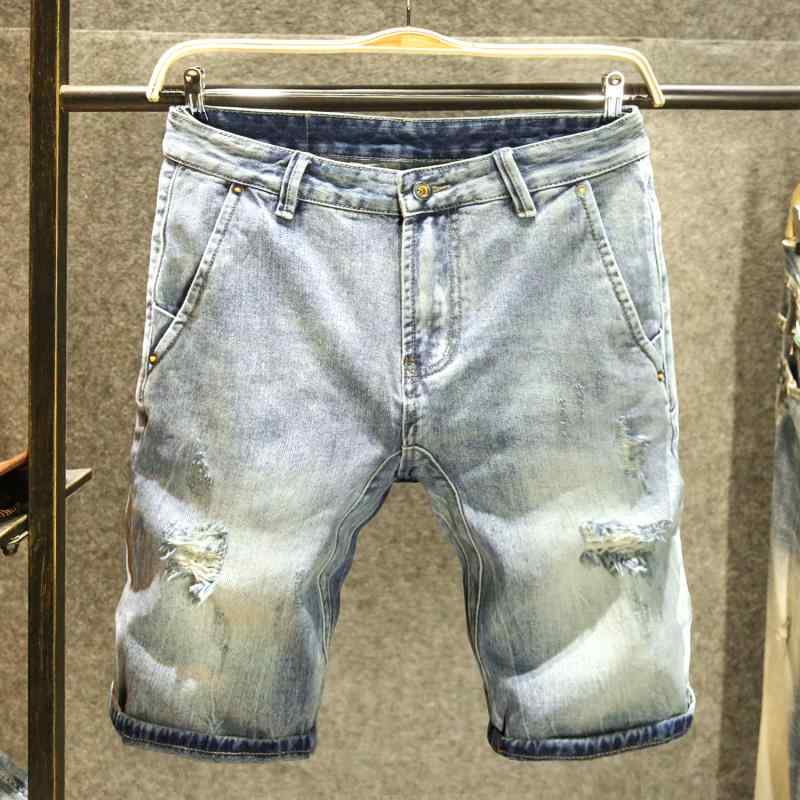 Denim - メンズ デニム おしゃれ ハーフパンツ カジュアル レトロ デニムショートパンツ ストレート ミドルパンツ 夏 薄手 斜めポケット 5分丈ズボン