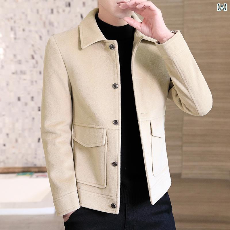 Other - メンズ ジャケット ウール 長袖 秋冬 スリム スタイリッシュ カジュアル クール オフィス レジャー 紳士服