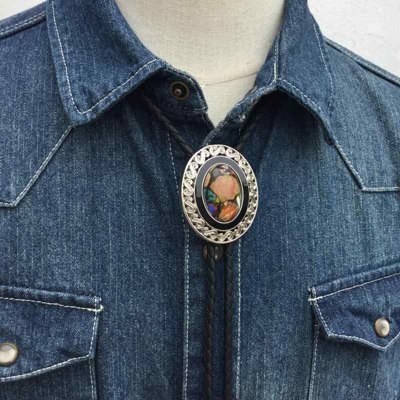 カジュアル ボロタイ ネクタイ カラフル 皇帝 石 レトロ アメリカン シャツ 襟 ループタイ ネックストラップ ファッション 小物