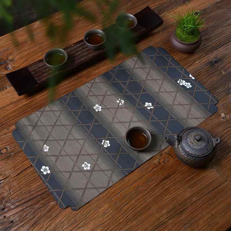 茶道具 マット コースター 皿 トレイ シート 食器 クロス 雑貨 小物 装飾品 配膳品 テーブルセンター 防水 道具 レトロ コレクション