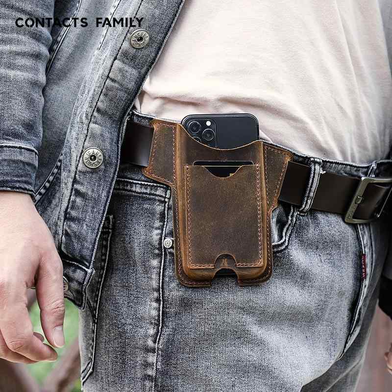 携帯電話ケース 革 牛革 レトロ 保護 カードポケット ベルト スマホケース 小物ケース