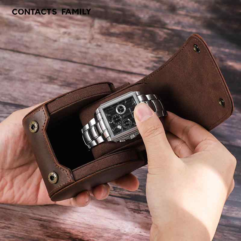 ウォッチケース ホース レザーウォッチ ボックス シングル バックル 収納 腕時計ケース 小物ケース