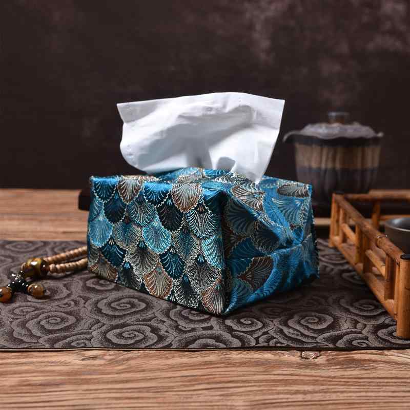 ティッシュ ケース インテリア ティッシュボックス バック 西陣織 布アート箱 リビング 収納 布 テーブル