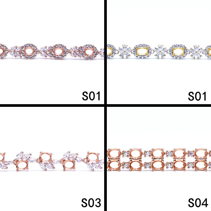 ブレスレット 空枠 DIY アクセサリー スターリング シルバー 空ホルダー レトロ