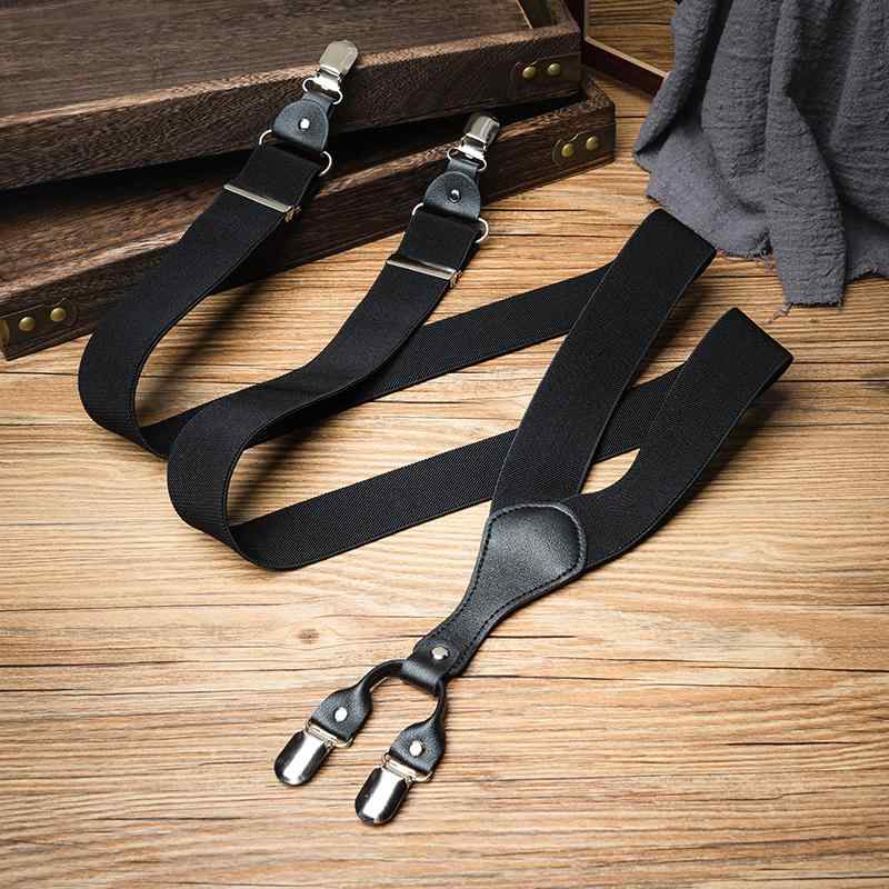 サスペンダー おしゃれ 英国 レトロ クリップ メンズ ユニセックス 韓国 PU ショルダーストラップ シンプル ウエスト パンツ ズボン ベルト