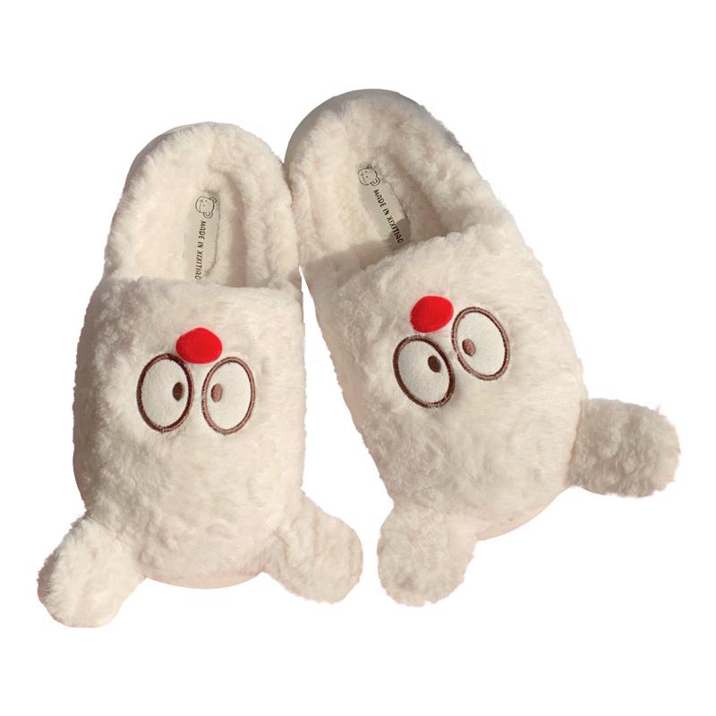 スリッパ ホームシューズ 韓国 冬 コットン ウール レディース ユニーク 厚 保温性 滑りにくい 室内