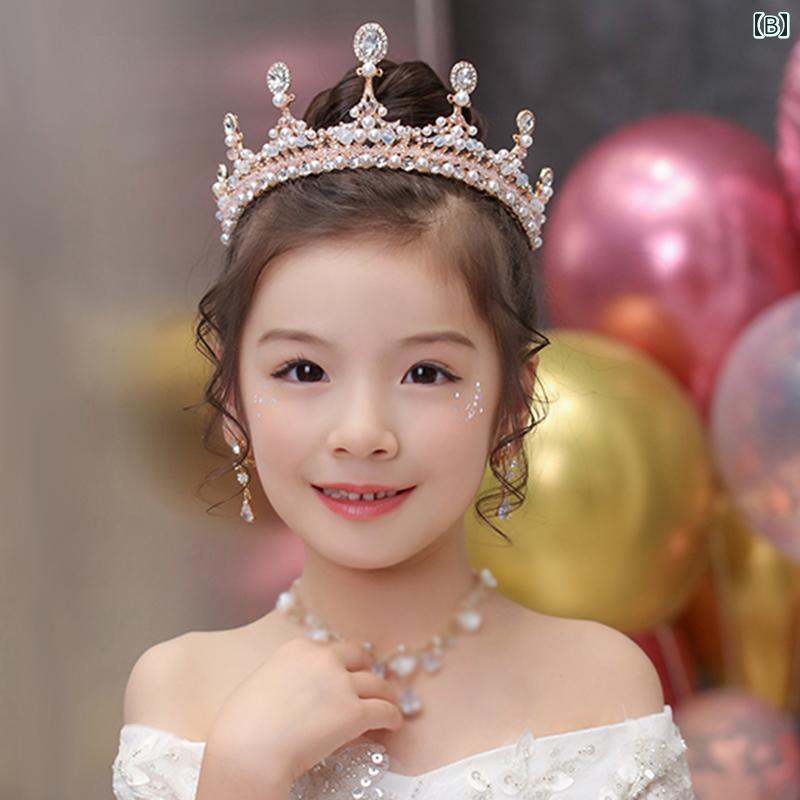 韓国 子供 アクセサリー キッズアクセサリー 王冠 クラウン イヤリング ティアラ ...