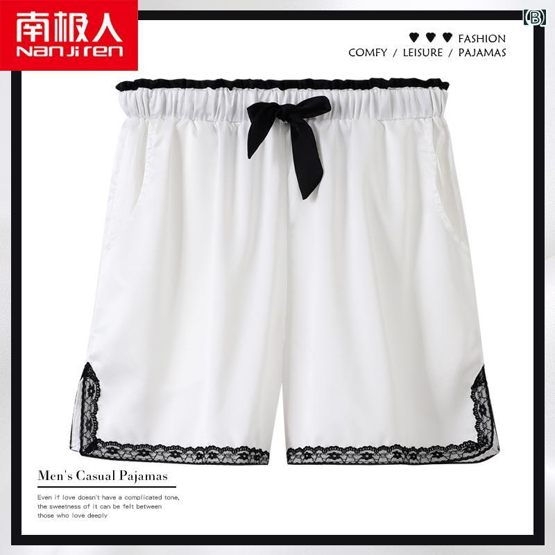 パジャマ ルームウェア レース ナイトウェア パンツ レディース 夏 ひんやり 涼しい 快適 ショーツ 薄手 夏 シングル ルーム ホーム パンツ 3