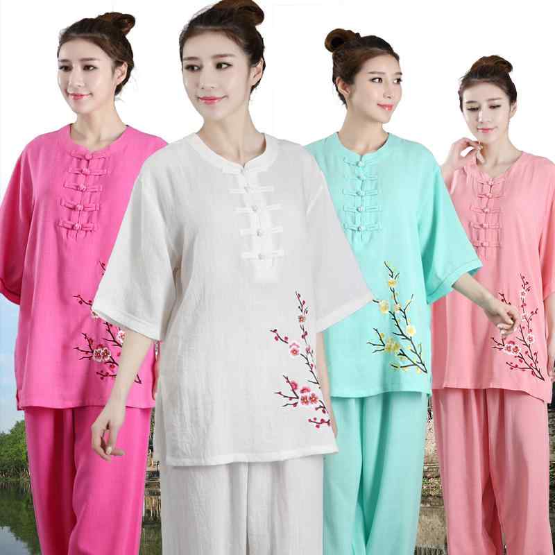 太極拳ウェア カンフー 体操 武術 スポーツウェア トレーニングウェア コットン 中国 太極拳 練習 競技 パフォーマンス エレガント レディース