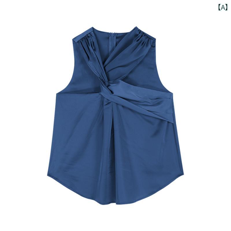 シャツ ブラウス ホルターネック ノースリーブ 夏 シック セクシー 魅惑 アーバン レディース