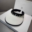 サンハット 帽子 レディース おしゃれ ファッション シンプル スパンコール キラキラ わら 韓国 ラインストーン 夏 日焼け防止 バイザー ヘッドバンド つば...