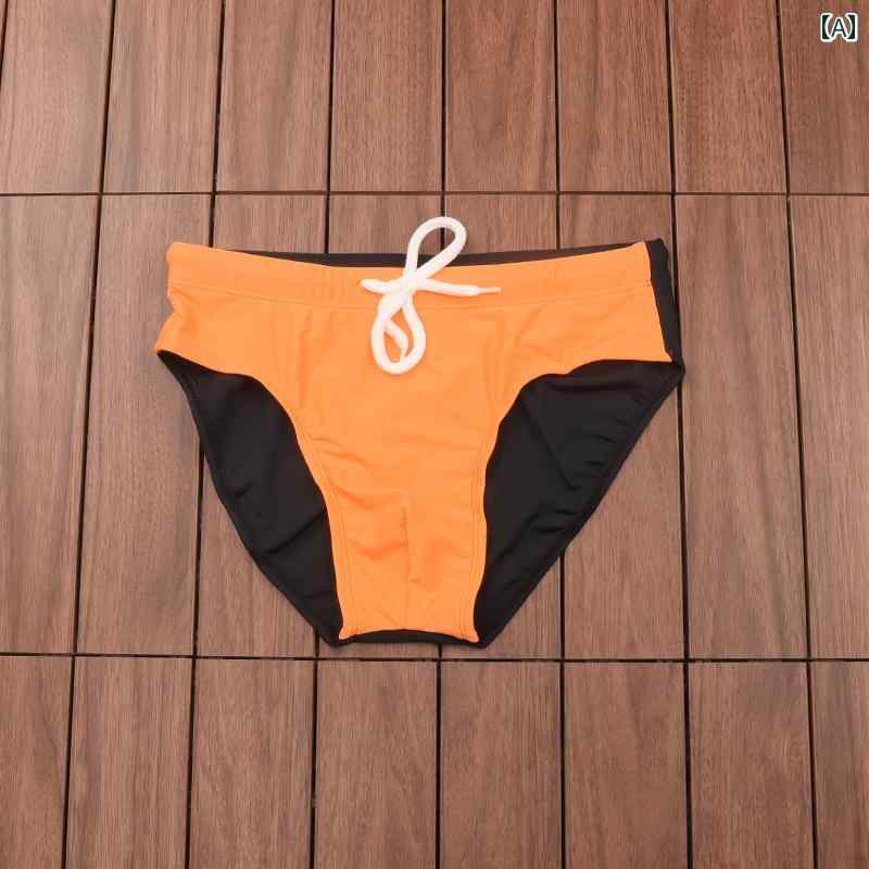 セキュアデポのメンズ 水着 海パン 海水パンツ ビーチ プール 夏 速乾 水泳 ブリーフ レジャー 海水浴 ストレッチ｜アングル2