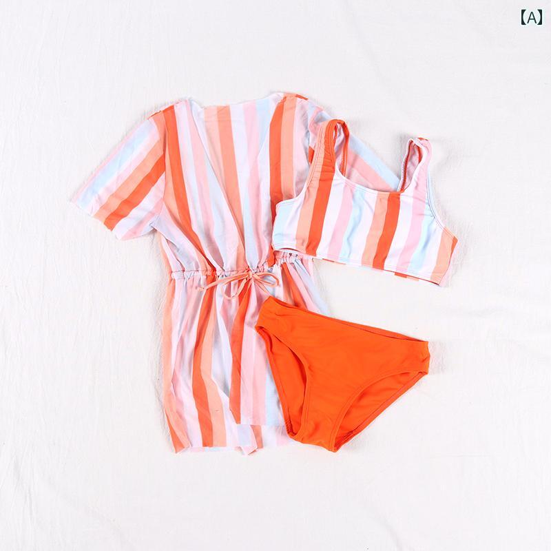 キッズ 水着 女の子 セパレートタイプ 水着 夏 日焼け防止 速乾 3点 かわいい 女の...